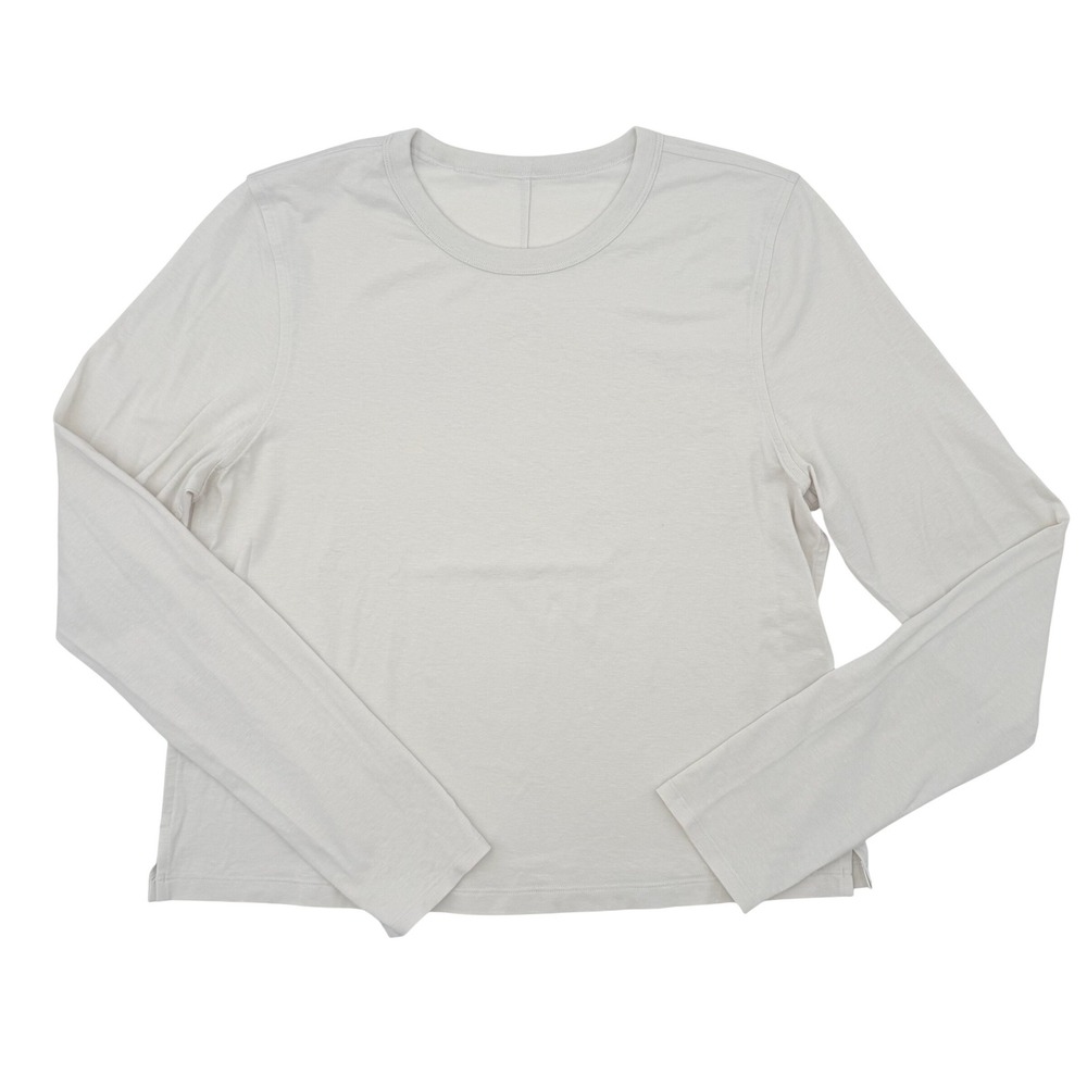 Lululemon Hold Tight Long Sleeve Shirt Cream Ivory Ribbed Stretch Top